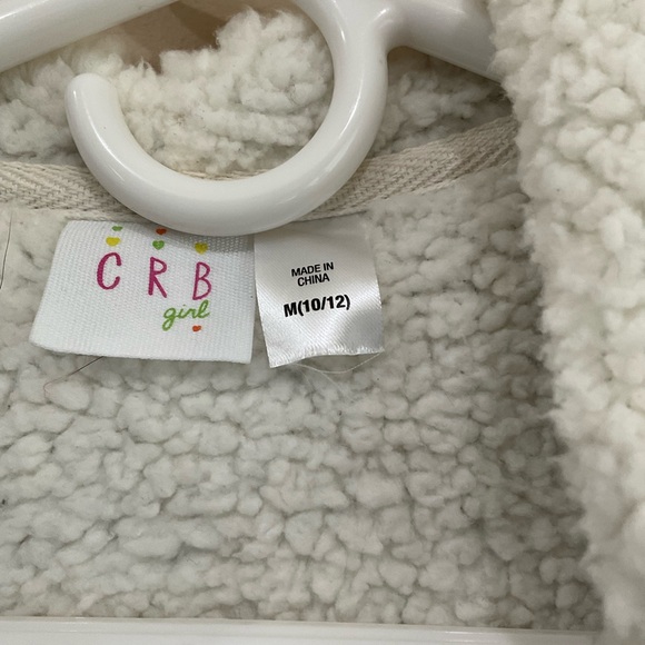 🎃NWT Sherpa Fully Lined Front Embellished Zipper Hoodie, Size M (10/12) - Picture 2 of 8